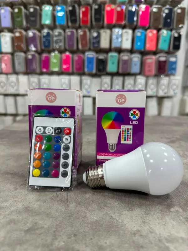 Foco luz de colores con control